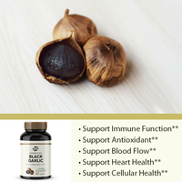Capsules d'ail noir fermenté OEM/ODM très vendues pour la santé immunitaire, cellulaire, antioxydante et cardiaque, 60 capsules