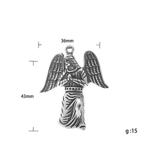 Winged <b>Angel</b> Pendant Stainless Steel Unisex Necklace Retro Style <b>Gift</b> 190193 - Product Image 5