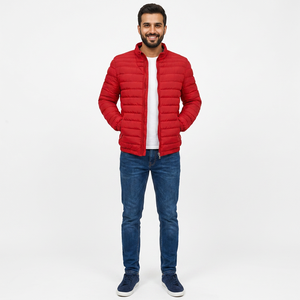 Vente flash : Veste d'hiver pour homme 3XL, épaisse en coton matelassé, avec col montant et fermeture éclair, veste courte pour homme - Product Image 1