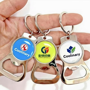 Destapador de Botellas Personalizado con Logotipo 3D de Metal, Destapador Plano de Aleación de Zinc, Destapador de Botellas de Acero Inoxidable con Llavero - Product Image 2