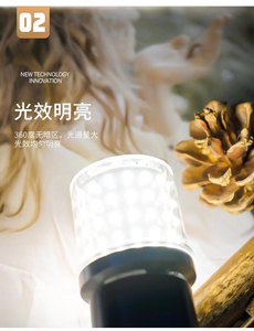 Bombilla LED Tipo Maíz Yihan YH-C-02, Base E27, SMD2835, 5000K, Luz Diurna, Cuerpo de Plástico, CA 85-265V, Certificación CE, Garantía de 2 Años, Ra80 - Product Image 6