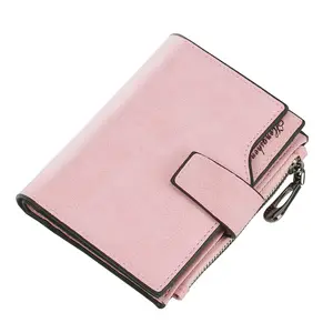 패션 바느질 서리로 덥은 짧은 여자의 지갑 지갑 변경 지갑 간단한 여성 지갑 간단한 카드 지갑 어린 소녀