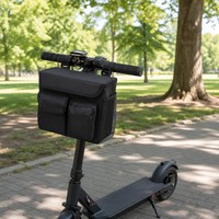 Mydays Panier de rangement multi-poches à suspendre à l'avant pour scooter électrique et vélo, avec pochette pour ordinateur portable et porte-gobelet