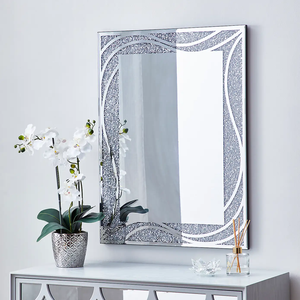 Sang trọng nghiền nát kim cương trang trí tường gương đóng khung gương OEM - Product Image 5