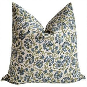 Handmade Boho Style Block Printed Cotton Cushion <b>Cover</b> Soft Linen <b>Throw</b> <b>Sofa</b> Couch Bed Woven Bulk Product Pillow Home By ITHL - Product Image 1