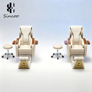 Sillón de Pedicura Moderno y Lujoso para Salón de Uñas con Lavabo de Fibra de Vidrio, Trono Ajustable, Silla de Masaje de Pies Eléctrica de Acero Inoxidable - Product Image 4