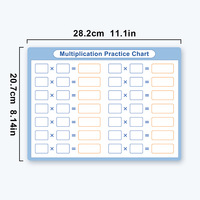 Tableaux de Multiplication Effaçables Recto-Verso Format A4 (10 Unités) pour la Pratique Orale et l'Amélioration des Compétences Mathématiques - Vente Flash