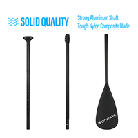 Woowave 3 pièces SUP Paddle Board bateau pagaie en fibre de carbone pagaie à arbre réglable Kayak pagaie pour Kayak de pêche, Kayak de mer