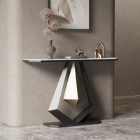 Table d'entrée minimaliste italienne en métal, style luxe léger, moderne, simple et créatif, meuble de couloir mural