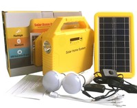 Kit solaire portable mini 3W 4500mAh avec générateur, radio, lampe torche et ampoules LED pour éclairage d'urgence domestique