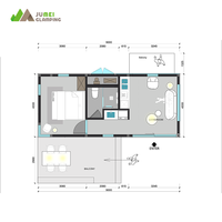 Grand hôtel de glamping, camping familial, capsule de conteneur, maison pliante, petite maison capsule