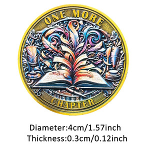 Mạ vàng quyết định đồng xu cuốn sách những người yêu thích đêm cú thiết kế thêm một chương đi ngủ kim loại thủ công bằng cách đi ngủ thiết kế - Product Image 2