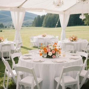 Factory Sale <b>White</b> Plain Polyester <b>Table</b> <b>Cloth</b> Simple Woven Technics Different Sizes for Home Hotel Wedding Party Decoration - Product Image 6