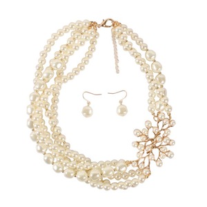 ROMANTICA Delle Donne di Modo Accessori Dei Monili Della Collana di Perle di <span class=keywords><strong>Lusso</strong></span> Degli <span class=keywords><strong>Orecchini</strong></span> Della Collana del Commercio All'ingrosso Collana di Perline Set - Product Image 1