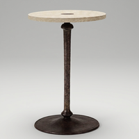 Table d'appoint moderne personnalisée avec base en aluminium coulé massif et plateau en marbre fini lisse pour le mobilier de salon