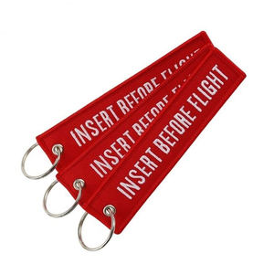 Llaveros de bordado con Logo de tela de ambos lados, etiqueta de llave personalizada, barata - Product Image 5