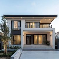 Villa préfabriquée moderne en acier léger à haute isolation, maison modulaire à économie d'énergie, résistante au vent et aux tremblements de terre, appartement, immeuble de bureaux