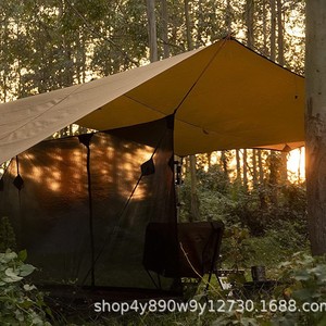 Lona Impermeable Woqi 290x390 Color Caramelo, Cuadrada, de Poliéster, Tipo Extendido, para Tres Estaciones, Refugio para Exteriores - Product Image 1