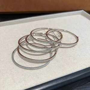 Pulsera de circón de media eternidad, brazalete de cristal brillante delicado para mujer, joyería de moda - Product Image 4