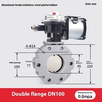 Vanne papillon anti-poussière en acier inoxydable V2FS DN100 à double/simple bride, électrique, manuelle ou pneumatique, pour poudre et ciment, du fabricant