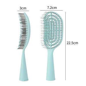 Peigne électrique à coussin d'air en maille ajourée, type macaron, pour un massage capillaire en profondeur, volumisant et lissant, avec grande brosse de coiffage incurvée en PP - Product Image 3