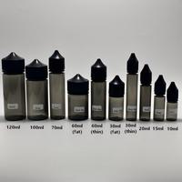 Flacon compte-gouttes à jus transparent en plastique PET CR V2 V3 10ml 30ml 50ml 60ml 100ml 120ml avec bouchon inviolable et pointe à vis