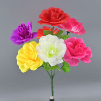 Fleur artificielle 7 têtes rose chinoise mariage accessoires de photographie en plein air décorations pour la maison arrangements de festival parterres de fleurs