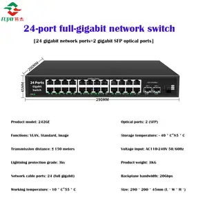 24 cổng L2 Ethernet chuyển đổi mạng với 2 SFP cổng PoE chuyển đổi Gigabit