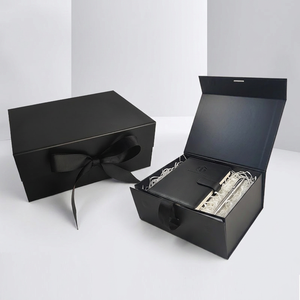 In Stock Fast Ship Waterproof Magnetic <b>Foldable</b> Rigid Gift <b>Box</b> with Ribbon for Eco-Friendly Recyclable Cosmetic Packaging - Product Image 2