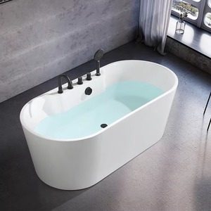 Thiết kế hiện đại giá rẻ trong cửa <span class=keywords><strong>freestanding</strong></span> Trắng Acrylic ngâm bồn tắm Bán hàng nóng bồn tắm với vòi nước - Product Image 2