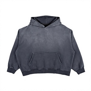 Sudadera con Capucha Extra Grande para Hombre, Color Sólido, con Bolsillo, Manga Larga, Informal, para Otoño, 100% Algodón, Tejido de Rizo Francés - Product Image 5
