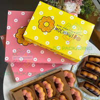 Boîtes à pâtisserie en gros Mochi Donut Baking Cake Cookies Dessert Boîtes d'emballage en papier avec conception personnalisée imprimée
