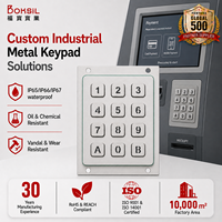 Teclado de Acero Inoxidable con Membrana Impermeable IP67 para Impresión Digital, Botones de Metal en Relieve para Casilleros Inteligentes