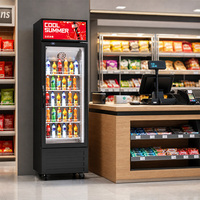 Réfrigérateur de haute qualité pour boissons, vitrine réfrigérée, refroidisseur à porte vitrée simple, équipement de réfrigération