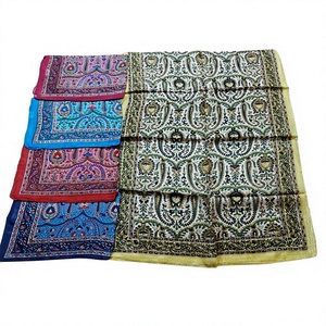 Ethnic Printed Silk Square Scarf Women Fashion Accessory Multi-Functional Summer Floral Pattern Maharashtra Origin Medium Length - Product Image 1