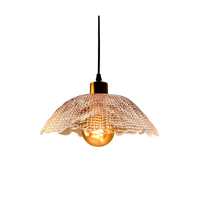 Lampu Gantung Bentuk Bunga dengan Kap Kaca, Cahaya Putih Hangat Hemat Energi untuk Pulau Dapur Ruang Tamu