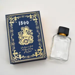 Perfume de luxo vintage com logotipo personalizado, caixa de livro, frasco vazio, 50ml, 100ml, embalagem de caixa de perfume vazia