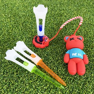 Tee de golf Golf Tack, nouveau modèle transfrontalier, avec pendentif ours mignon, 83 mm, durable, chaîne en I anti-perte, cordon artisanal, logo personnalisé, plastique - Product Image 1