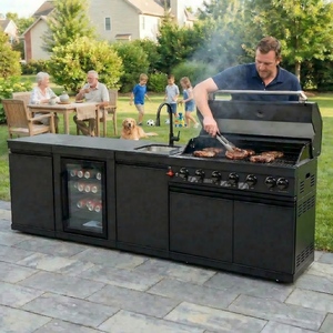 Livraison rapide en 7 jours, vente flash Youya, <span class=keywords><strong>barbecue</strong></span> au propane/<span class=keywords><strong>gaz</strong></span> naturel noir, ensemble de cuisine modulaire pour l'extérieur, <span class=keywords><strong>barbecue</strong></span> pour <span class=keywords><strong>balcon</strong></span> - Product Image 4