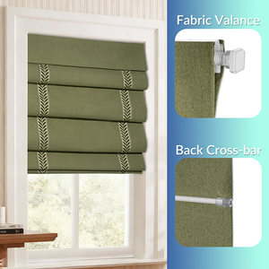 Tende Romane Moderne con Bordo Ondulato in Tessuto, Controllo Manuale Senza Fili, Tende Oscuranti Senza Foratura per Ristorazione e Uso Domestico - Product Image 2