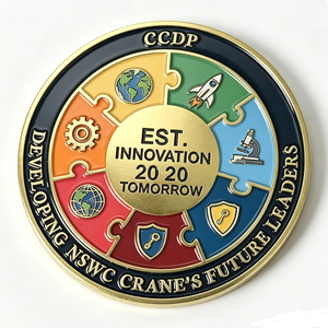 Moneda de desafío personalizada de rompecabezas de esmalte duro multicolor chapada en oro para el Año Nuevo Chino, el Día de San Valentín y aniversarios. - Product Image 2