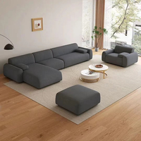 Sofá Modular Moderno de Tres Plazas Tipo L, Sofá de Lino Artístico, Sofá Ecológico de Esponja para Apartamento, Venta al Por Mayor de Fábrica, Económico