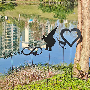 Adornos de Jardín de Metal para Patio, Decoración de Acero Inoxidable para Jardines, <span class=keywords><strong>Terraza</strong></span>, Pájaro en Miniatura, <span class=keywords><strong>Girasol</strong></span>, Abeja de Primavera, para el Camino de tu Patio Trasero - Product Image 3