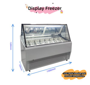 8 Casseroles Affichage de crème glacée dure Congélateur Snack Yaourt Armoire Vitrine Gelato personnalisée à vendre - Product Image 5