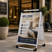 Présentoir pliable double face pour affiches, avec poignée de transport facile, portable, amovible, recyclable et léger pour magasin