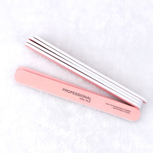 Lima de uñas de papel de lija de Corea con logotipo personalizado de alta calidad, <span class=keywords><strong>esmeril</strong></span> profesional de Color rosa <span class=keywords><strong>para</strong></span> el cuidado Personal, venta al por mayor de doble cara - Product Image 2
