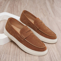 Mocassins décontractés de luxe en cuir pour hommes, style marche en daim personnalisé, chaussures d'été en EVA pour hommes