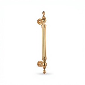 Poignée de porte d'entrée en laiton Victor |   Terminaisons de couronne de luxe modernes à design cannelé |   Durable 24/36 pouces pour l'extérieur et l'architecture - Product Image 1