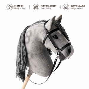 Caballo de Juguete con <span class=keywords><strong>Palo</strong></span>, Personalizado, Realista, Desmontable, de Peluche, Hecho a Mano, para Niños Pequeños - Product Image 1