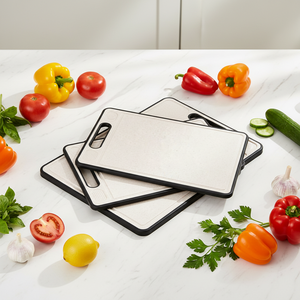 Planche à découper de cuisine double face antidérapante et antibactérienne, pour viande et ail, multi-usages, ensemble de trois pièces - Product Image 6